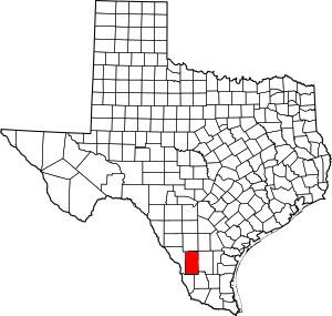 Map of Texas highlighting Encinal County