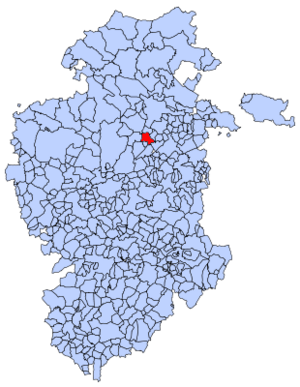 Municipal location of Rojas in Burgos province