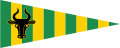 Triangular flag with aurochs head and stripes