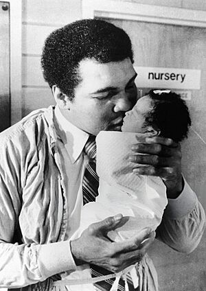 Muhammad Ali and Laila Ali at her birth at Mount Sinai Hospital