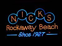 Nicks Rockaway Beach sign