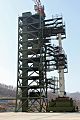 North Korean Unha-3 rocket at launch pad