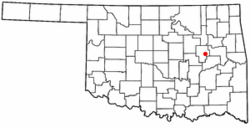 Location of Morris, Oklahoma