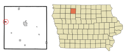Location of Ruthven, Iowa