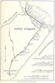 Plan and sections of Fort Fisher