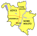 Poznan dzielnice administracyjne 1990 z nazwami
