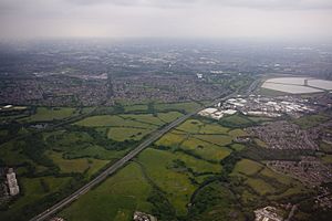 Reddish vale from the air