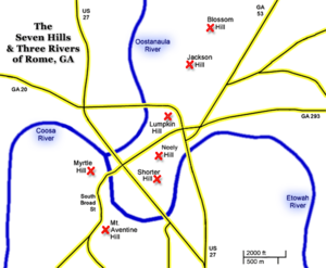 Rome Georgia's 7 Hills and 3 Rivers