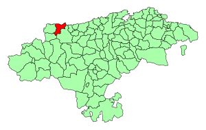 Location of San Vicente de la Barquera