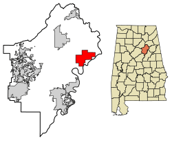 Location of Ragland in St. Clair County, Alabama.
