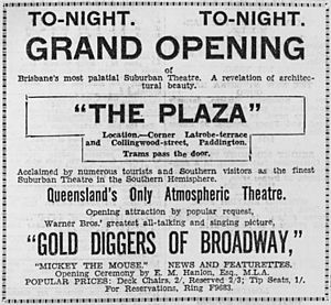 StateLibQld 1 120260 Advertisement for the grand opening of the Paddington Plaza Theatre