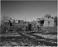 Taos County, New Mexico. View, Arroyo Seco. Note road, transportation by horse, typical structure . . . - NARA - 521830
