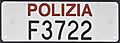 Targa automobilistica Italia 1985 F3722 Polizia Nazionale anteriore