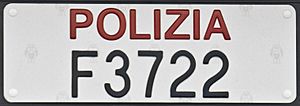 Targa automobilistica Italia 1985 F3722 Polizia Nazionale anteriore