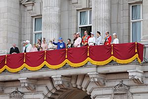 The British royal family on the balcony of Buckingham Palace