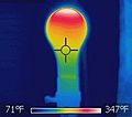Thermal image of an incandescent light