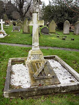 Tombstone of Albert Neilson Hornby,-Acton churchyard