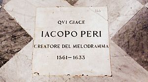 Tumba Jacopo Peri (Santa Maria Novella, Firenze). Foto - José Antonio Bielsa Arbiol (2015)