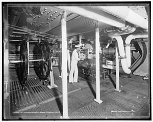 U.S.S. Massachusetts, steam steering gear
