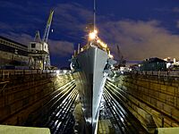 USS Cassin Young in Dry Dock