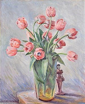 Untitled (Still Life with Tulips and Figurine), Laura Wheeler Waring