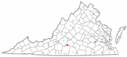 Location of Hurt, Virginia