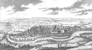 1772 Perspective view of the city of Bath in Somersetshire