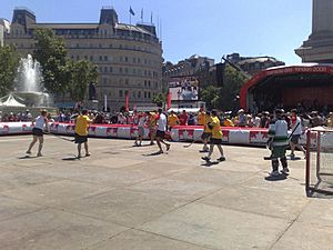 A Game of Street Hockey on Trafalgar Square