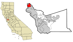 Location of Berkeley in Alameda County, California