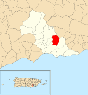 Location of Apeadero within the municipality of Patillas shown in red