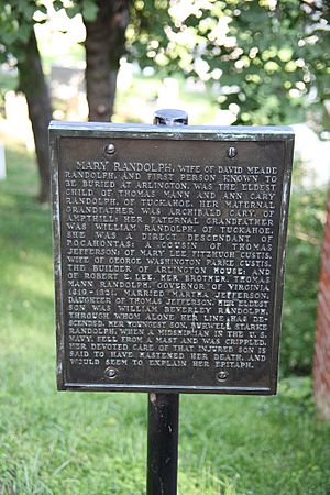 Arlington National Cemetery - NPS marker for grave of Mary Randolph - 2011