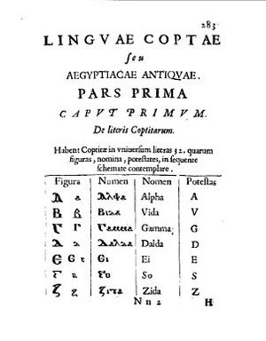 Athanasius Kircher Koptisches Alphabet