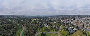 Banksia Park and the Heidelberg Museum from above. July 2024