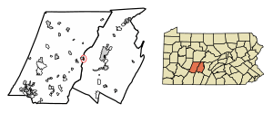 Location of Tunnelhill in Blair County, Pennsylvania.