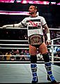 CM Punk on ring apron