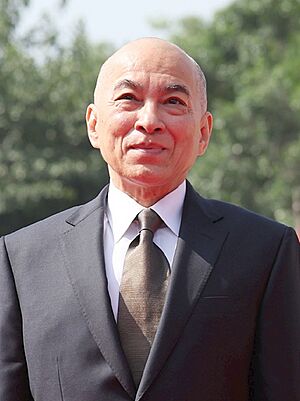 Ceremonial Reception of the King of Cambodia, Norodom Sihamoni on May 30, 2023 (3x4 cropped).jpg