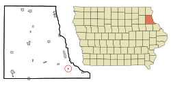 Location of Millville, Iowa
