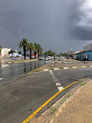 Cloudy sky in the capital city of Namibia