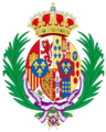 Coat of arms of Maria Mercedes of Bourbon, Countess of Barcelona as consort of the Pretender to the Spanish Throne