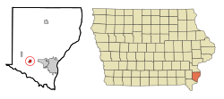 Location of Middletown, Iowa