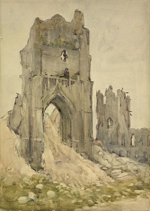 East Entrance, St Martin's Cathedral, Ypres Art.IWMART4758
