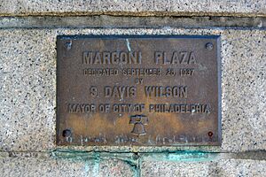 Guglielmo Marconi 1937 Dedication Plaque in Marconi Plaza