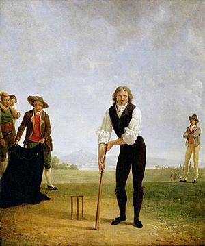 Hope playing cricket (Sablet, 1792)
