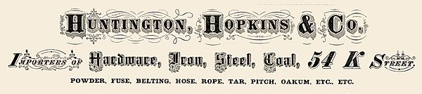 Huntington, Hopkins & Co. logotype 1874