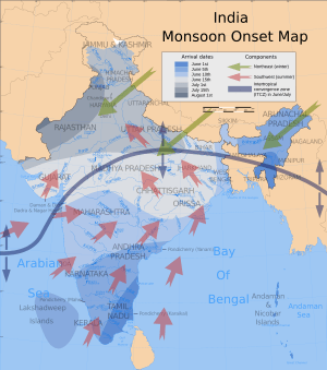 India southwest summer monsoon onset map en