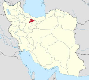 Map of Iran with Alborz highlighted