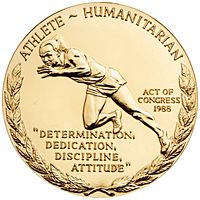 Jesse Owens Congressional Gold Medal (reverse)