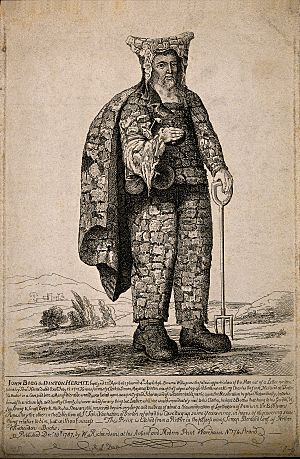 John Bigg, an eccentric hermit. Etching, 1787. Wellcome V0006992