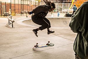 Kava Vasquez performs a varial flip at Golconda Skate Park - Fat Kid Spot.jpg