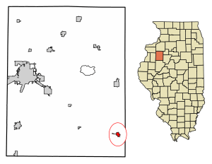 Location of Yates City in Knox County, Illinois